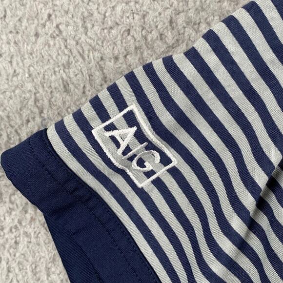 Travis Mathew Golf Polo Shirt Men's 2XL Navy Gray Striped Causal Performance - Picture 3 of 14